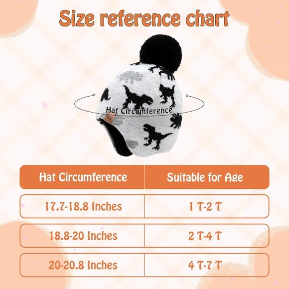 Duoyeree White Kids Beanie Hat for Boys Girls Pom-pom Lining Winter Skull Cap - Picture 6 of 6